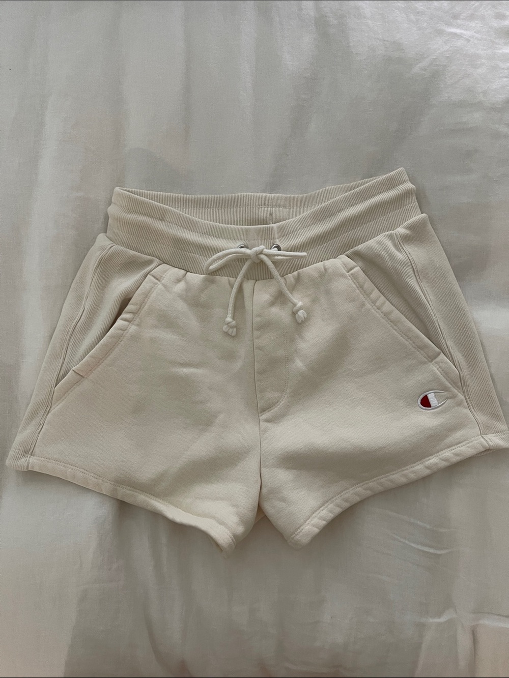Champion Cream Drawstring Athletic Shorts - Women's